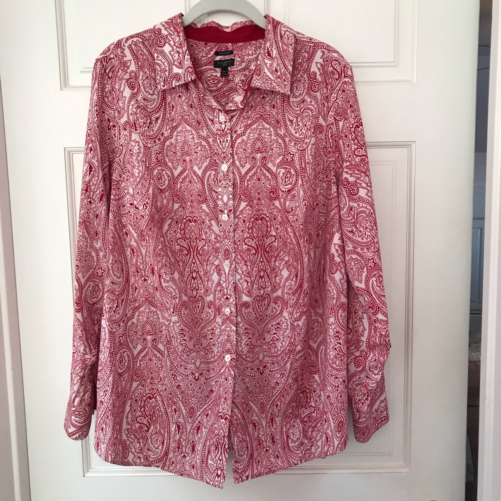 Talbots long sleeve paisley shirt